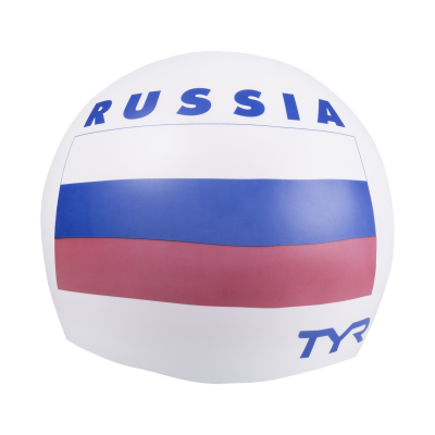 Шапочка для плавания Russia Silicone Swim Cap, силикон, LCSRUS/100, белый